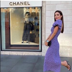 Zara Lavender Polka Dot Maxi Dress
